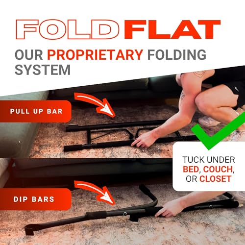 Door Pullup and Dip Bar Station - Regular Bar, Easy Folding Storage
