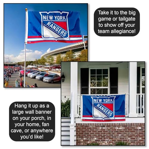 New York Rangers 3x5 Flag Banner - Officially Licensed Team Sports Flag