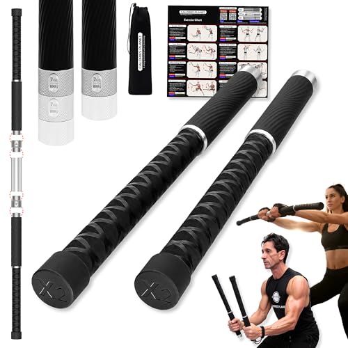 Adjustable Weight Ropeless Battle Ropes & Fitness Bar - Pure Black
