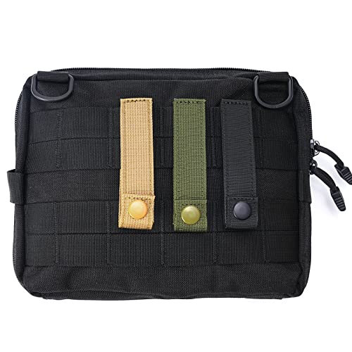 Tactical Molle Straps with Snap - 4 Inch, 4 PCS - Black