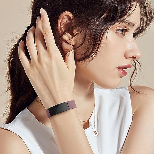 Adjustable Soft Silicone Bands for Fitbit Inspire 2 - Black, Smoky Purple, Starlight, Avocado Green