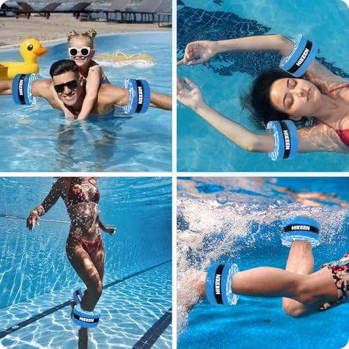 Water Aerobics Cuffs - Adjustable Aquatic Exercise Weights - Blue