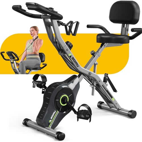 Foldable Exercise Bike - 5 in 1 for Seniors, 330LB Capacity, Grey-1