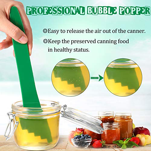 Magnetic Lid Lifter & Debubbler Canning Tools Set - Green