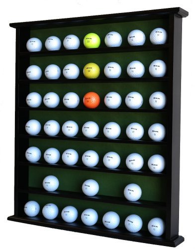 Golf Ball Display Case Rack with Green Felt Background, No Door