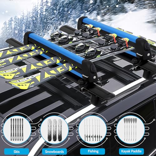 Heavy Duty Ski Rack with Locking Carrier for Skis & Snowboards