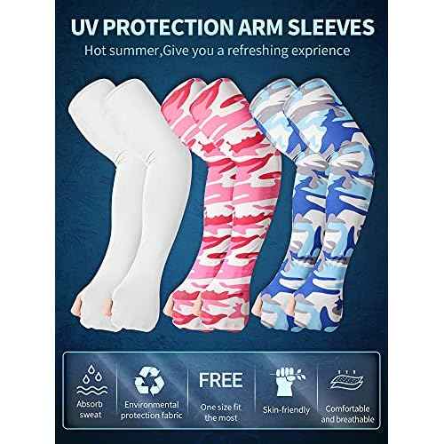 20 Pairs Sun Protection Arm Sleeves Fingerless Gloves Unisex Arm Covers Ice Silk Cooling Sleeves Protective Non-Slip Arm Sleeves for Outdoor Sports Running Cycling Driving, 20 Colors