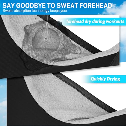 Lightweight Quick-Dry Sun Visor Hat - Black | UPF 50+ for Sports