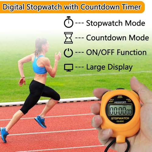 Digital Stopwatch Timer with Countdown - 2 Pack, Orange