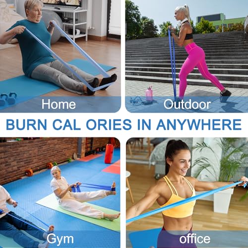Lianjindun Gradient Blue Resistance Bands Set for Workout & Therapy, 5 Levels