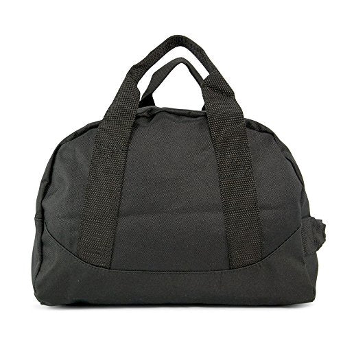 DALIX 12-Inch Mini Two-Tone Duffle Bag - Black