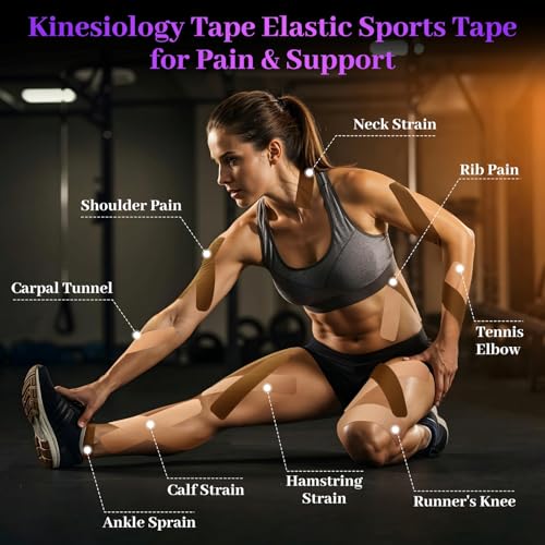VityElk Kinesiology Tape Beige 80 Precut Strips Waterproof & Hypoallergenic
