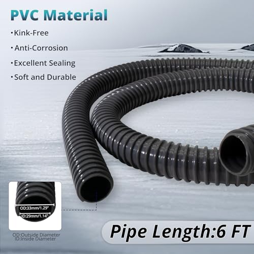 HXH 1-1/8 Inch x 6 ft Bilge Pump Hose Installation Kit - 1-1/8in Hose