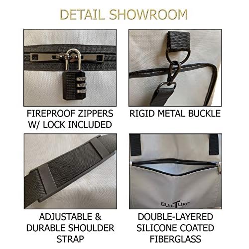 The Original Fireproof and Waterproof Duffel Bag, Extra Large Fireproof Bag for Valuables, Fireproof Safe Storage Bag (Grey)