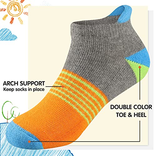 Comfoex Boys Socks 4-10 Years, 6 Pairs Half Cushioned Short Ankle, Multicolor 7-10 yrs variation