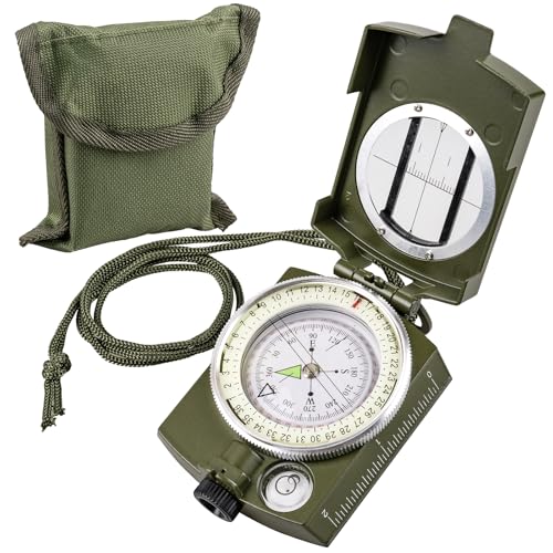 Tactical Survival Compass - Waterproof Pocket-Sized, Green