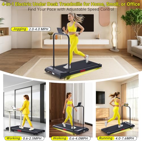 Portable Under Desk Treadmill with Handlebar & Incline - V300-WCJ
