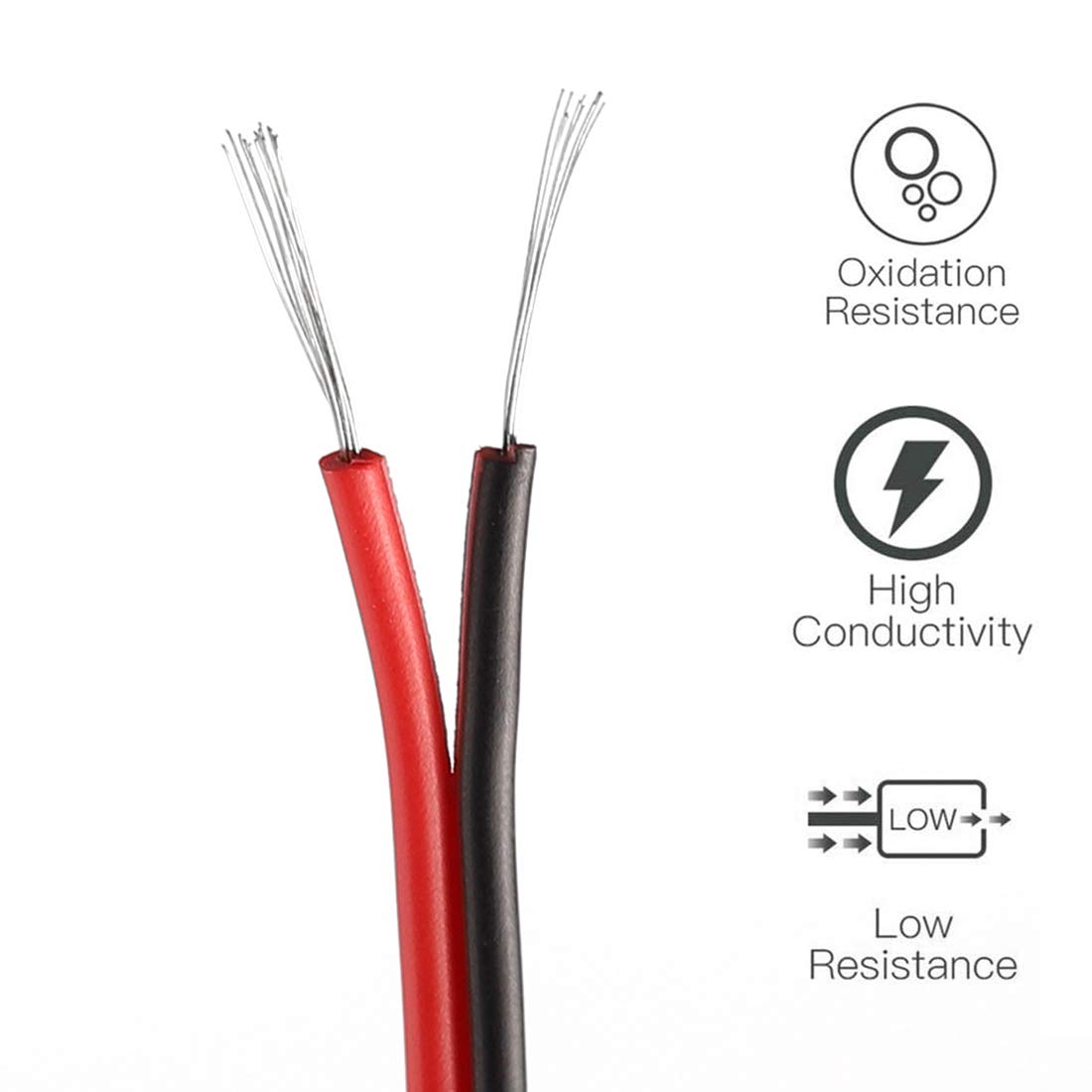 Shangyuan 66ft Boat Light Extension Cable - 22AWG 2-Pin Wire for LED Strip Lights | Ideal for Marine Use