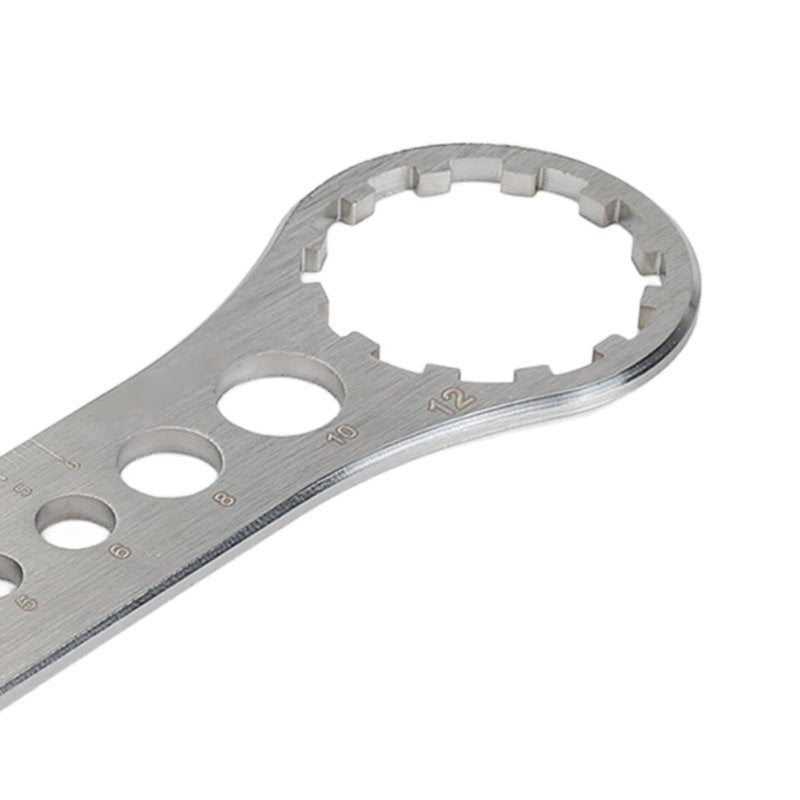 Front Fork Wrench, Durable Stainless Steel 8T-12T Spanner for Precise Mountain Bike Fork Removal Installation, Professional Cycling Maintenance Tool for Mechanics Racers DIY
