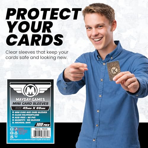 Mini Board Game Card Sleeves 45x68mm - 100 Pack Clear Protectors