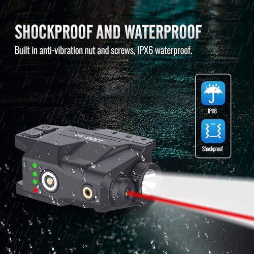 700 Lumens Red Laser Light Combo, Slidable Tactical Flashlight Compatible with Picatinny Rail,Magnetic Rechargeable (Red)