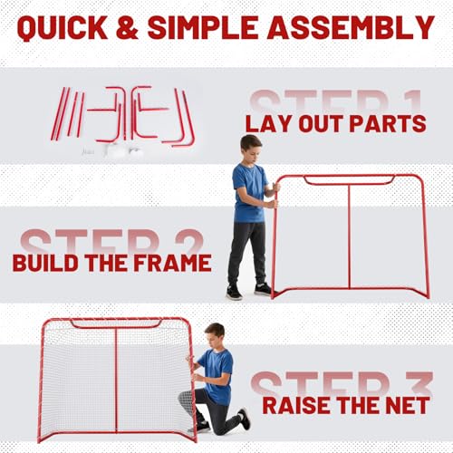54" Steel Street Hockey Goal for Indoor & Outdoor Training