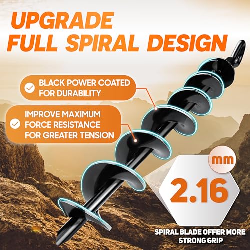 Heavy-Duty Ground Anchors Screw-in Set - 4 PCS with Power Nut Driver