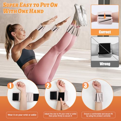 Adjustable Ankle Weights Set - 4 lb Pair (2 lb Each) for Workout, Yoga, Pilates