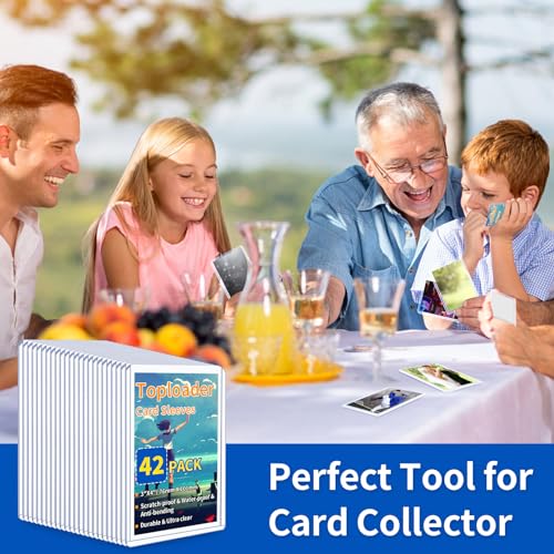 3x4 Inch Hard Card Sleeves for Trading Cards - 42 Count Top Loaders