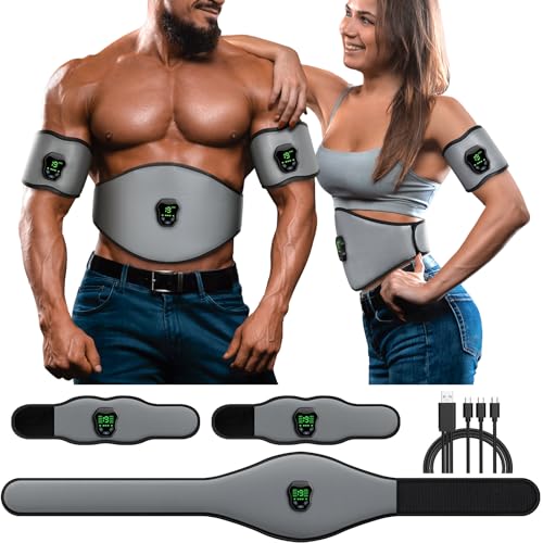 Fitness Belt - Powered Muscle Stimulator for Home Use, Grey