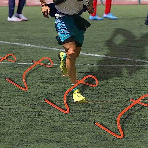 12 Durable Agility Training Hurdles with 10 Marker Cones Set