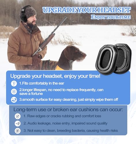 G-1000 Silicone Ear Pads for Walker's Razor & XCEL Shooting Earmuffs Replacement Cushions