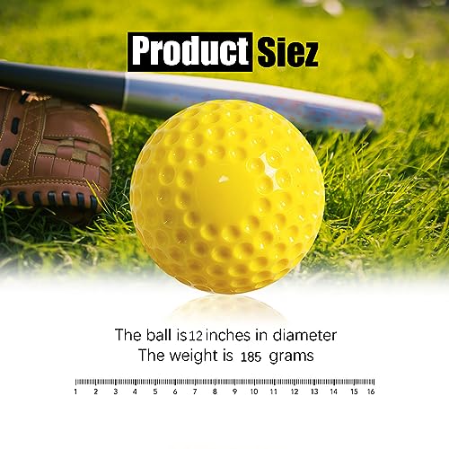 Furtrop 12 Pcs 12-Inch Dimpled Softballs for Pitching Machines – Indoor/Outdoor