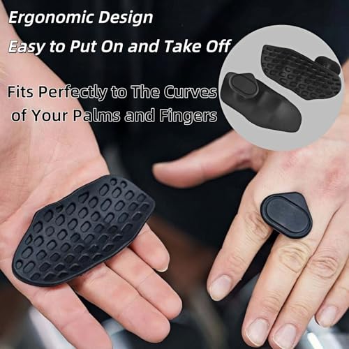 Ergonomic Anti-Slip Workout Grips - Silicone Gym Pads, Black