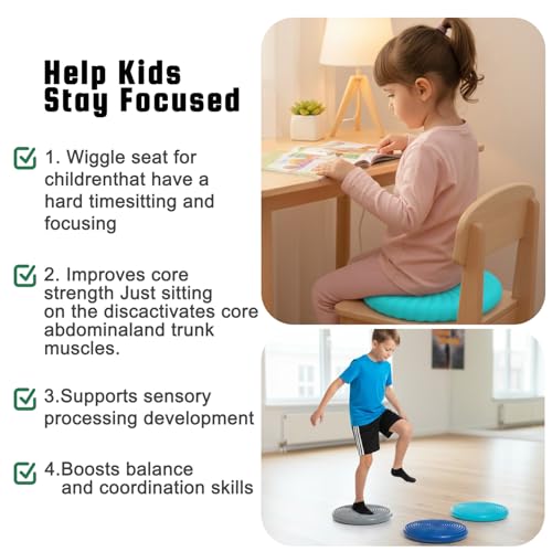 Wobble Cushion Balance Disc - Extra Thick Non-Slip, Turquoise