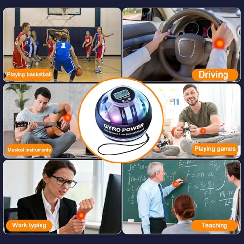 Wrist Power Gyro Ball with Counter - Black Torque Ball Exerciser