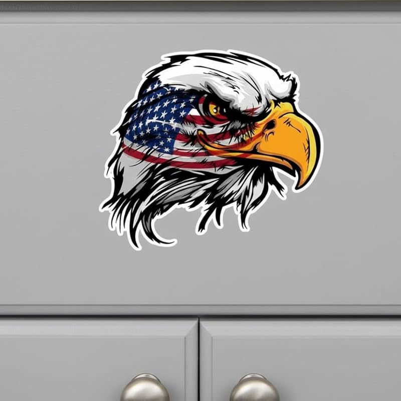 Patriotic Bald Eagle Vinyl Decal Sticker - 5 Inch