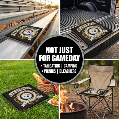 Pittsburgh Steelers Crest Stadium Cushion - Portable & Durable