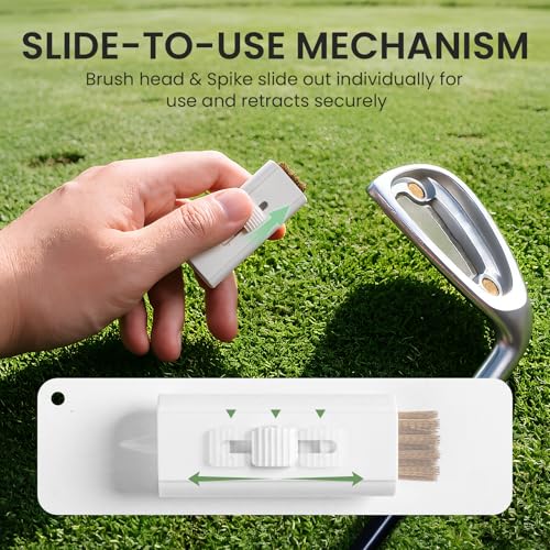 VEASAERS 5 Pack White Mini Golf Club Brush Groove Cleaner for Irons & Putters