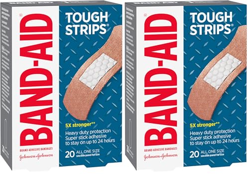 Tough Strips Heavy-Duty Adhesive Bandages - 20 Count (Pack of 2)