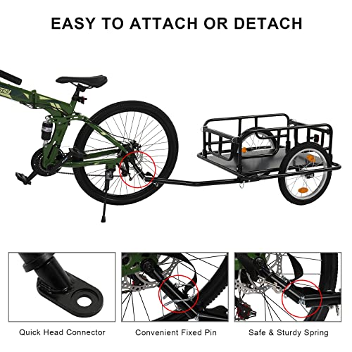 Foldable Bicycle Cargo Trailer with Universal Hitch & 16" Wheels