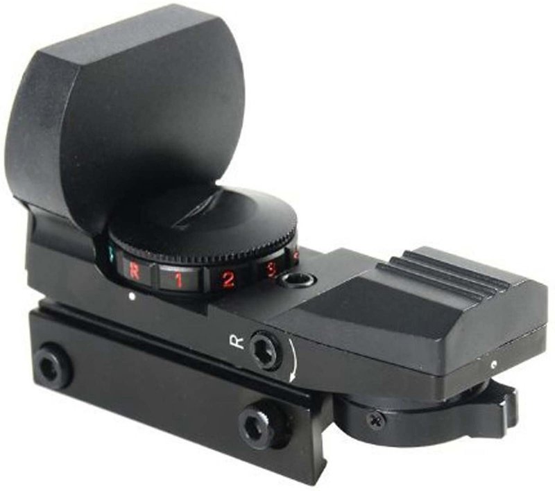 MAYMOC Red and Green Reflex Sight with 4 Reticles, 3/8" Dovetail Mount for Airgun Airsoft 11mm Rail and .22 RF