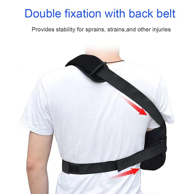 TODDOBRA Arm Sling Shoulder immobilizer for Shoulder Injury with Back Belt Men & Women Shoulder Immobilizer Left and Right Arm Lightweight Rotator Cuff Arm Support for Elbow Wrist Injury -(Size M)