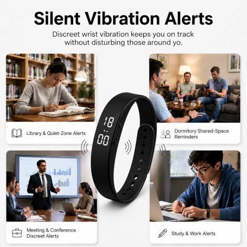 Anwoi Silent Vibrating Alarm Wristband – Rechargeable Activity Tracker