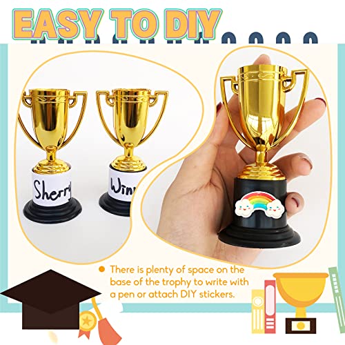 24 Pack Mini Trophy Cups - Gold Plastic Awards for Kids
