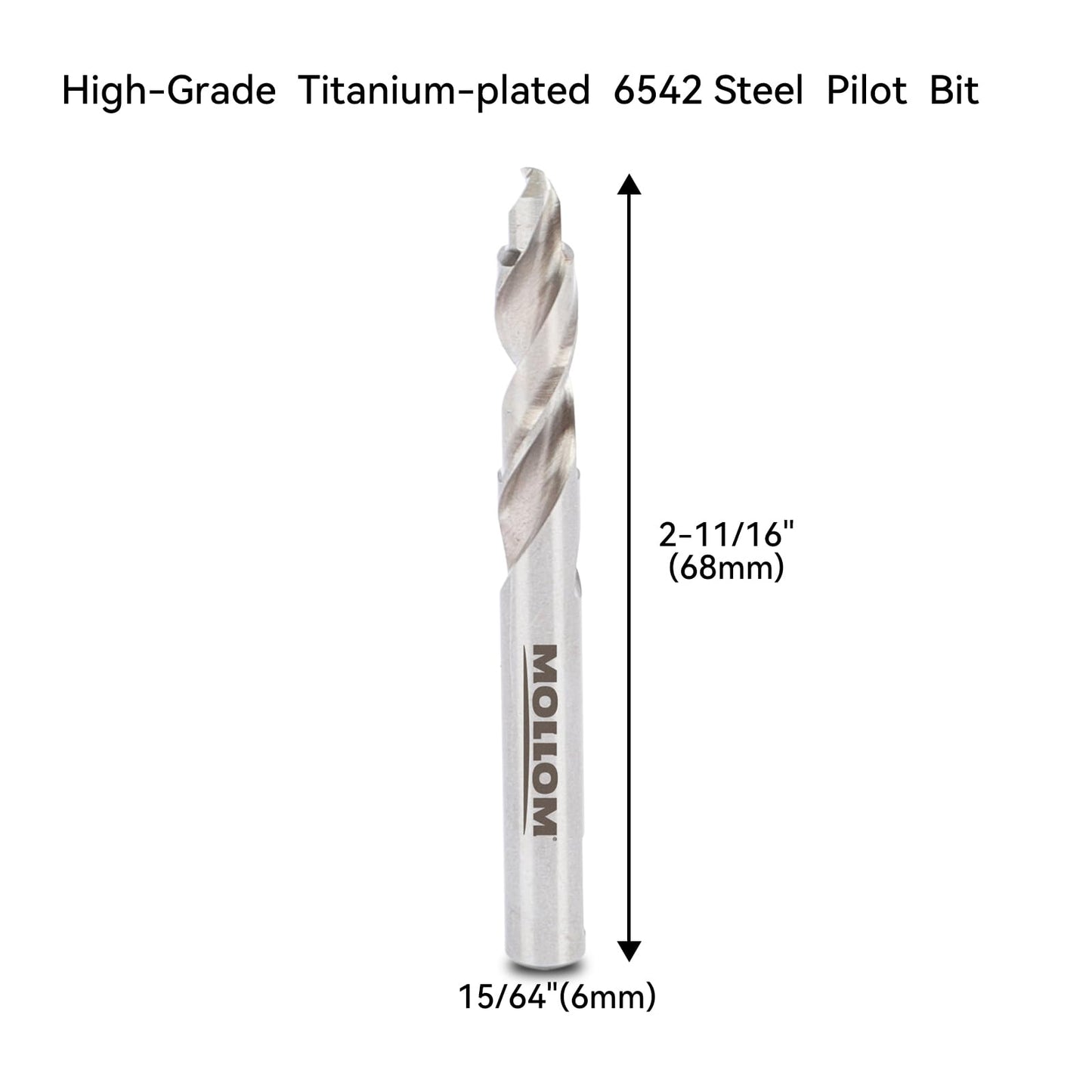 MOLLOM Stepped Pilot Drill Bits 5Pcs for Carbide Hole Saw, Center Drill bit for Metal, Steel, Iron, Wood, Plastic