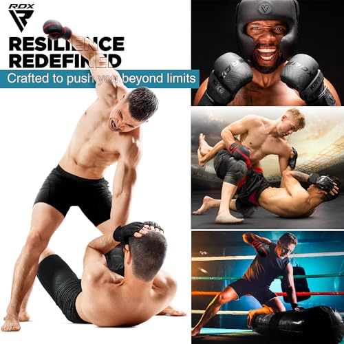 7oz Hybrid MMA Gloves - Sparring Grappling, Black/S-M