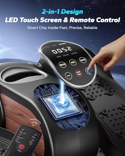Under Desk Elliptical Machine for Seniors | Quiet Portable Pedal Exerciser with Remote Control & 12 Speeds