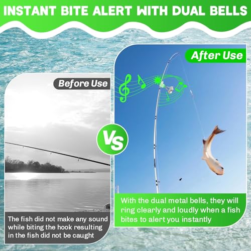 Fishing Bite Alarm Bells - 20 Pack with Dual Alerts