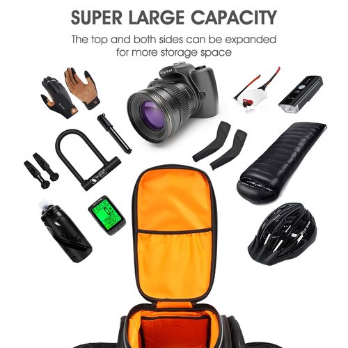 HONGYEA Bike Bags for Bicycles Rear Rack Waterproof | 45L Large Capacity Panniers Trunk Bag with Extra Padded Foam Bottom Bicycle Rain Cover Shopping Commuter Trip (BLACK-45L)
